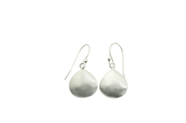 E974:  Smooth Puffy Drop Sterling Pierced Earrings